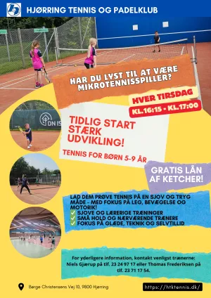 Mikrotennis for børn (5 til 9 år)