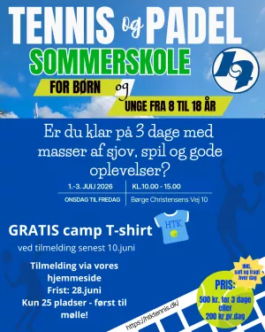 TENNIS & PADEL SOMMERSKOLE 2026! 